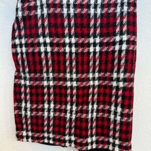 Talbots Red and Black Plaid Pencil Skirt
